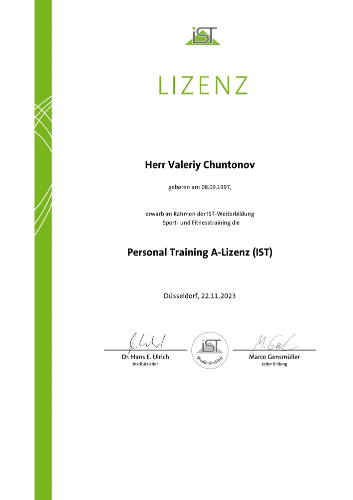Personal Training A-Lizenz